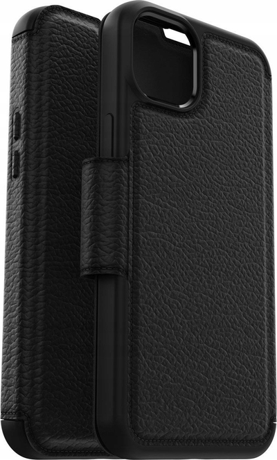Kapak telefoni OtterBox Strada për iPhone 14 Plus, lëkurë, me kapak, i zi