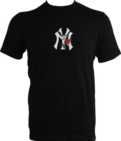 Bluzë t-shirt 47 Southside MLB New York Yankees, 100% pambuk, logo e qëndisur, e zezë