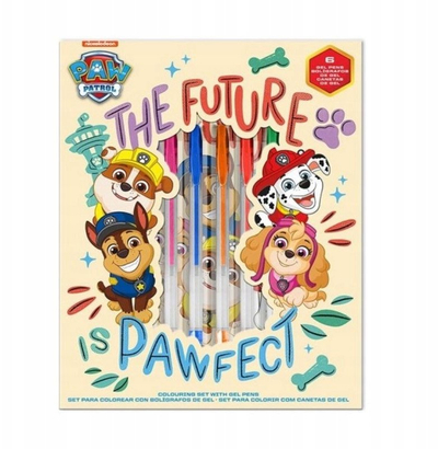 Set shkrimi Kids Licensing Paw Patrol, fletore A5, 6 stilolapsa me xhel, shumëngjyrësh