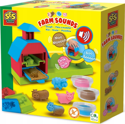 Set plasteline SES Creative Dough Farm Sounds, me tinguj ferme, për kalamaj