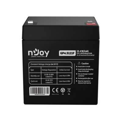 Bateri UPS nJoy GP4.5121F, 12V, VRLA, e zezë