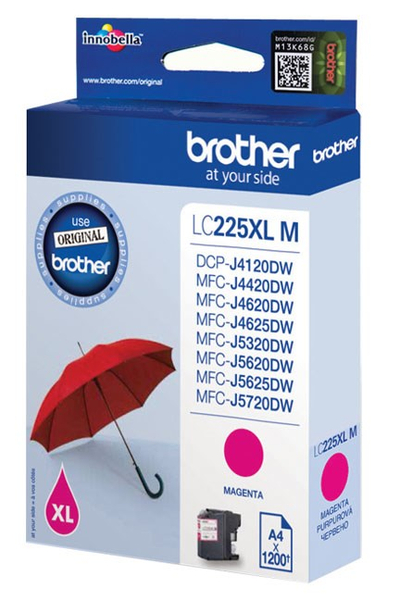 Kasetë boje Brother LC-225XLM, magenta, 1200 faqe