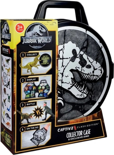 Set lodrash Jurassic World Captivz Collection Box, me valixhe koleksioni, me dinozaur ekskluziv, i zi