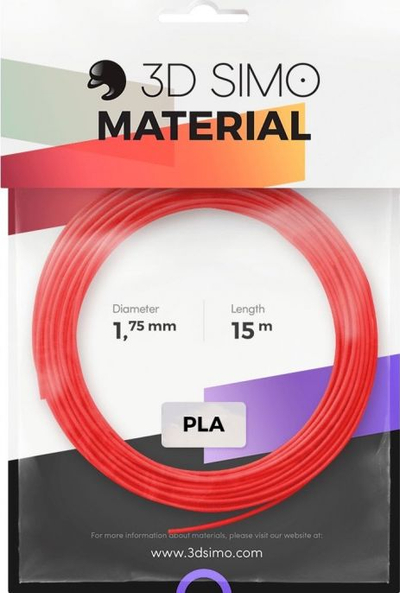 3DSimo Filament PLA II, 3x5m, Црвена/Виолетова/Зелена