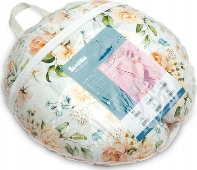 Jastëk për ushqy me gji Sensillo Velvet Emerald Peony, ergonomik, material velvet, shumëngjyrësh