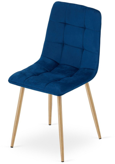 Karrige LEOBERT Kara, kadife blu navy, këmbë pamje druri, 61x41x52 cm