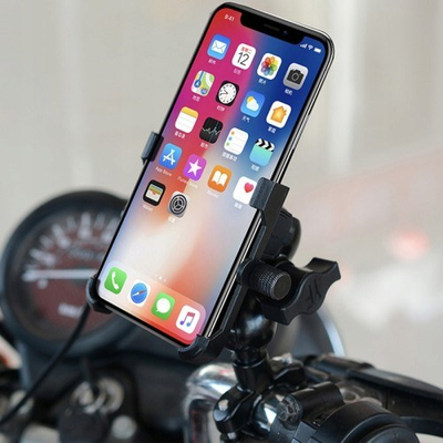 Mbajtëse telefoni FreedConn MC10N, karikues USB QC 3.0, për motoçikletë, e zezë