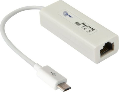 Kartë rrjeti ALLNET ALL0174, Micro USB 2.0 në Fast Ethernet RJ45, e bardhë