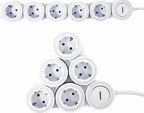 Zgjatues me prizë REV Socket Line Supraflex, 5 dalje, 1.4m, i bardhë