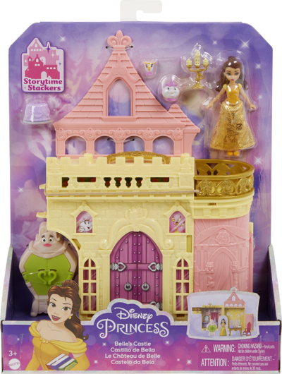Set lojrash Mattel Disney Princess Belles Magical Surprises, kështjellë me figurina, me ngjyra