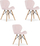 Karrige LAGO Velvet Pink, set me 3 copë, me këmbë druri, rozë