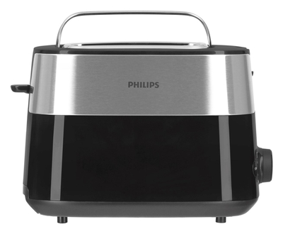 Toaster Philips HD2516/90, 2 vende, 8 nivele thekjeje, i zi