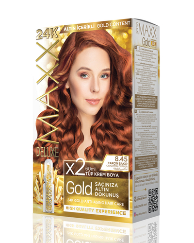 Set ngjyrë për flokë Maxx Deluxe Gold, 8.45 Cinnamon Copper, 50ml