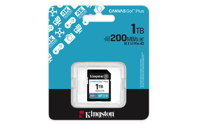 Kartë memorie Kingston Canvas Go Plus SDXC, 1TB, 200MB/s, e zezë