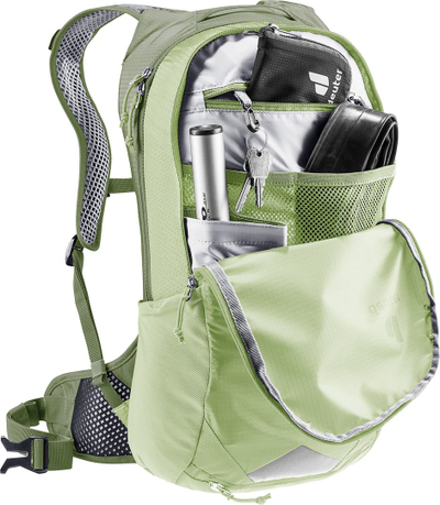 Çantë shpine Deuter Race Air 10, 10L, sistem ventilimi Aircomfort, jeshile mineral