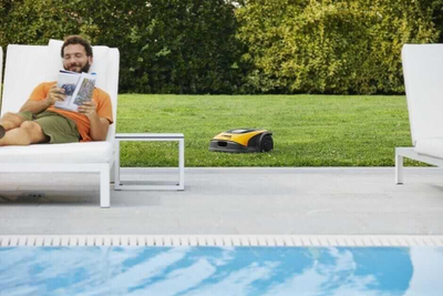 Robot kositës Stiga Stig 600, 600 m², bateri 2.5 Ah, i verdhë