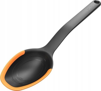 Set aksesorësh kuzhine Fiskars Functional Form 1027307, lugë dhe shpatull silikoni, i zi portokalli