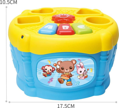 Lodër daulle muzikore për bebe Maksik, me drita, me tinguj muzikorë, shumëngjyrëshe
