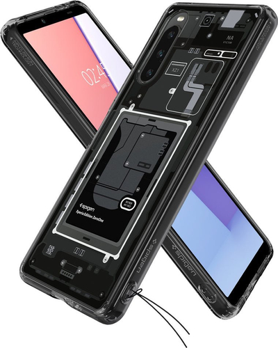 Kapak telefoni Spigen Ultra Hybrid Zero One për Sony Xperia 10 V, transparent, i zi gri