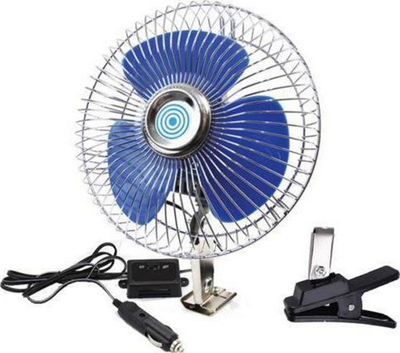 Ventilator për veturë Large, 20cm, 24V, me kapëse, blu