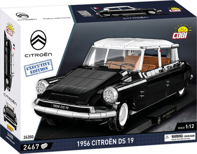 Set ndërtimi COBI Cars Citroen DS 19 Executive Edition, shkallë 1:12, 2439 copa, i zi me çati të bardhë
