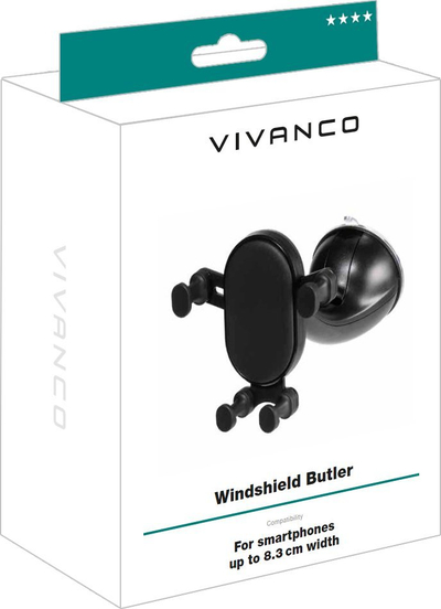 Mbajtëse telefoni Butler Car Mount, me kupë thithëse, me mekanizëm graviteti, e zezë