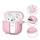 Mbrojtëse silikoni Tech-Protect për Apple AirPods 4, me karabinë, rozë dusty