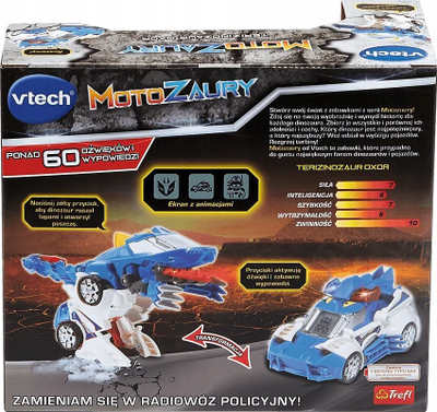 Lodër dinosauri VTech Motosaurs Therizinosaurus Oxor, me komandë në dorë, 2 në 1, shumëngjyrëshe