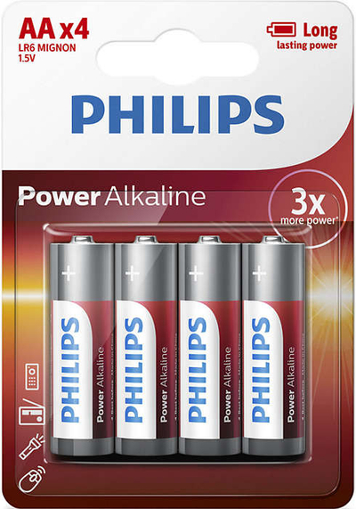 Bateri Philips LR6P4B/10, power alkaline AA / 4
