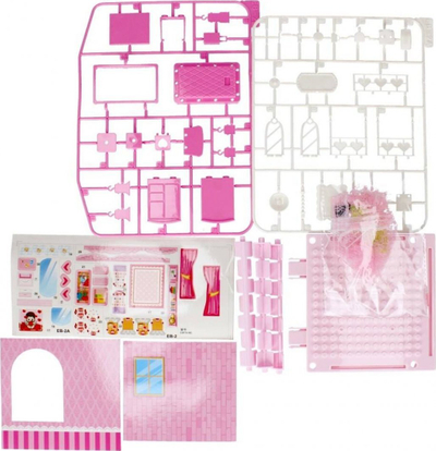 Lodër ndërtimi Mega Creative Construction Blocks House, set tullash, me figurë dhe veturë, shumëngjyrëshe