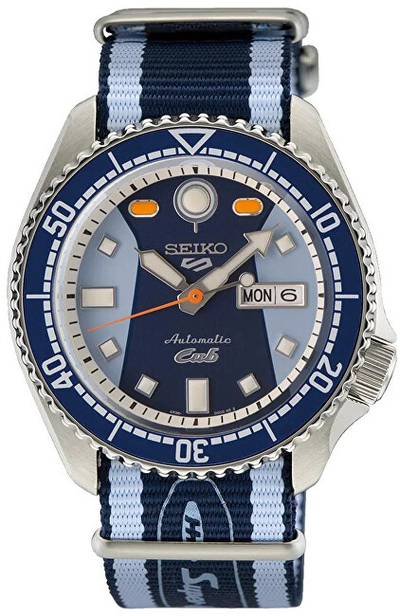 Orë për meshkuj Seiko 5 Sports x Honda Super Cub Limited Edition Automatic SRPK37K1, e kaltër