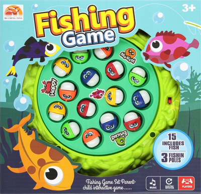 Lojë peshkimi Mega Creative Interactive Game Fish, set me 3 kallama, 15 peshq shumëngjyrësh
