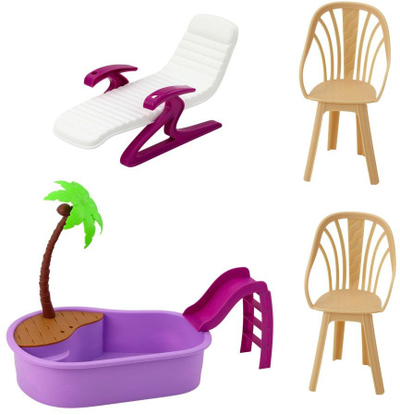 Set lodrash LEAN Toys Anlily On the Beach, kukull me pishinë, për kalamaj 3+