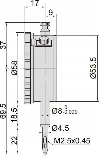 Orë matëse Insize 2301-10, diapazon 10mm, ndarje 0.01mm, ngjyrë argjend