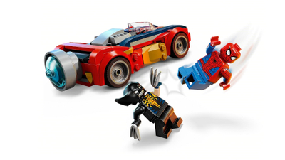 Set LEGO Marvel Spider Man Car vs Venomized Wolverine 76336, për fëmijë 7+