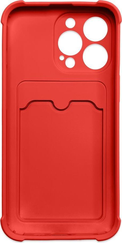 Mbrojtëse telefoni Hurtel Card Armor për iPhone 13 mini, silikon, me xhep për karta, e kuqe