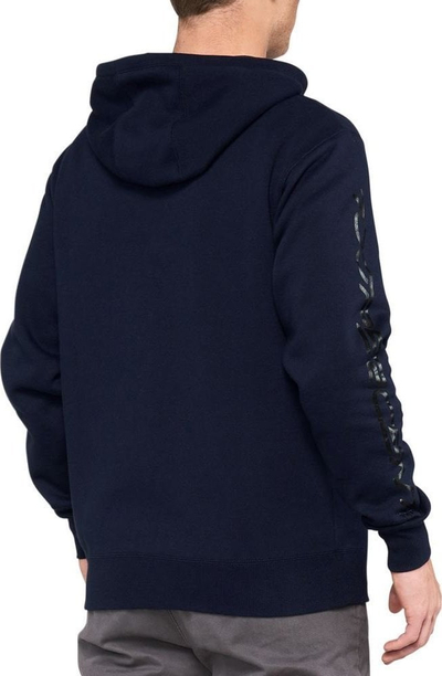 Bluza me kapuç 100% Syndicate, me zinxhir, L, blu navy edhe e zezë