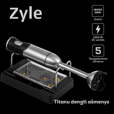 Blender dore Zyle ZY101PRO, 1000W, teh titani, gri me të zezë