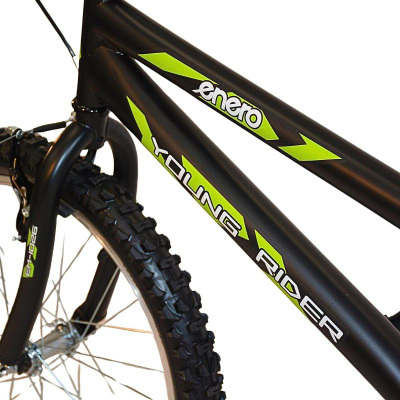 Biçikletë për kalamaj Enero Young Rider 20", çelik, fren V-Brake, e zezë me jeshile