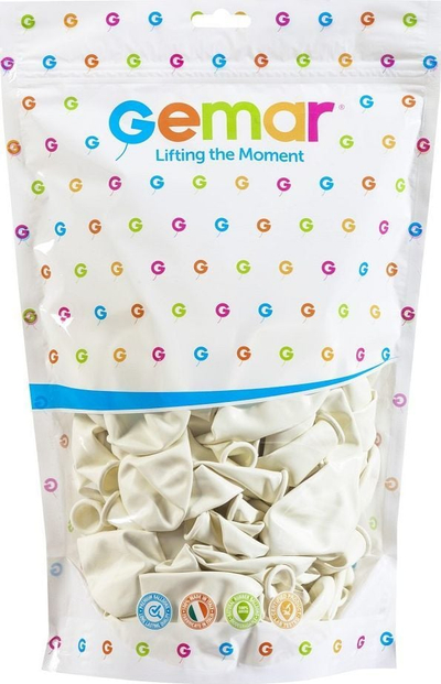 Tullumbace latex biodegraduese, 33cm, set 50 copë, të bardha