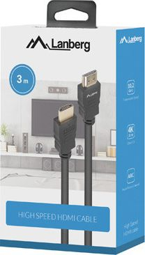 Kabllo HDMI Lanberg CA-HDMI-15CC-0030-BK, 3m, 4K, e zezë