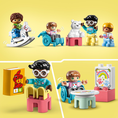 Lodra me lego ndërtimi LEGO Duplo Town Life in Kindergarten 10992, edukative, për kalamoj 2+