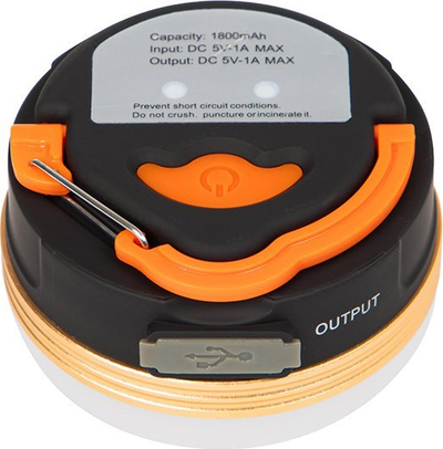 Llambë kampingu LED për turistë, me powerbank 1800mAh, magnet, që s’e ha uji