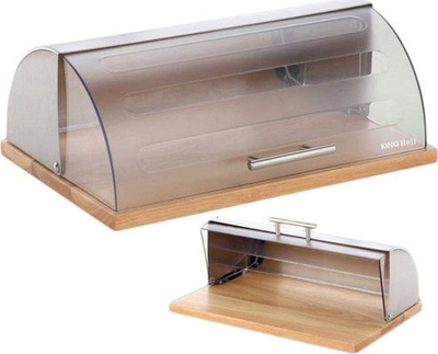 Kuti buke KingHoff KH-3210, bambu dhe çelik inox, me dërrasë prerëse, e bardhë