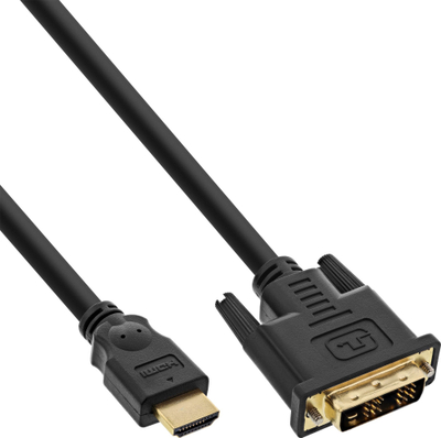 Kabllo HDMI në DVI-D InLine 17668P, 15m, e zezë