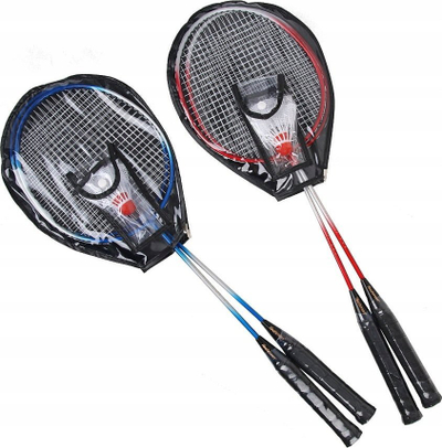 Set badminton Techman B2010 TB2010-N, 2 raketa alumini, 2 toptha, me ngjyrë të zezë