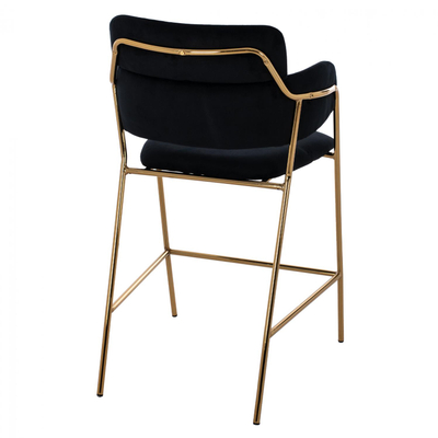 Stol velvet + metal 54×58×95 cm (HM8735.04), zezë/ ari