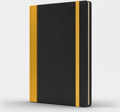 Fletore Like U Notebook A5 Pro M+, 240 faqe, pika 5x5 mm, e zezë me pika të verdha