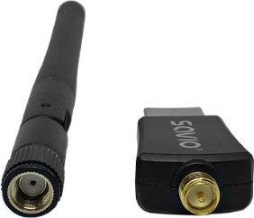 Adapter Wi‑Fi USB Savio AK-61, Dual Band 2.4/5 GHz, antenë e jashtme, i zi