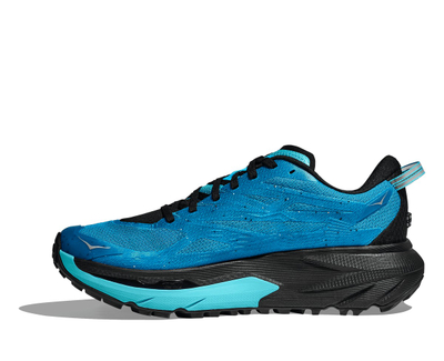 Këpucë trail running HOKA Mafate 5 për burra, me shollë Vibram Megagrip, blu me të zezë